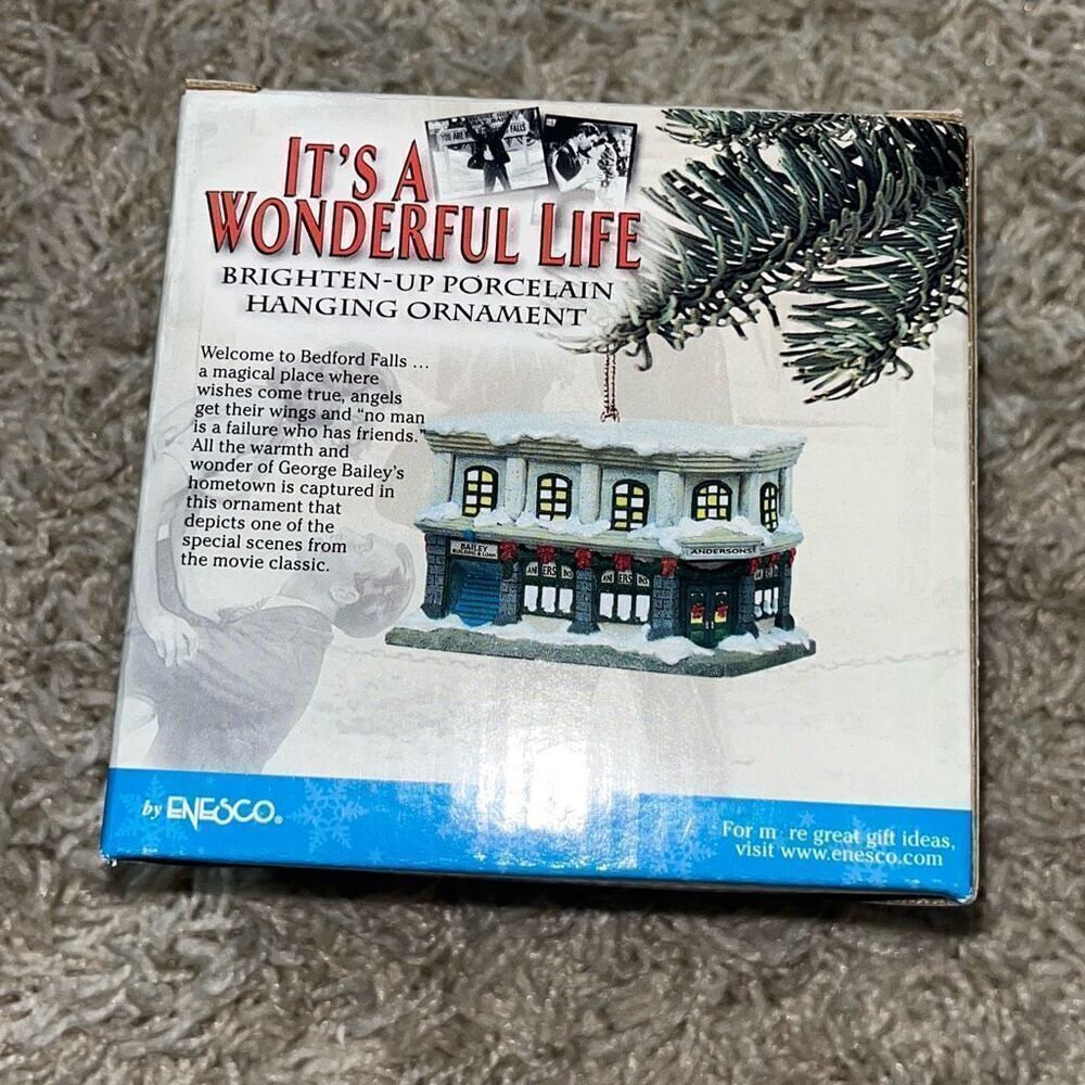 It's a Wonderful Life Bailey Savings And Loan Light Up Porcelain Ornament Enesco